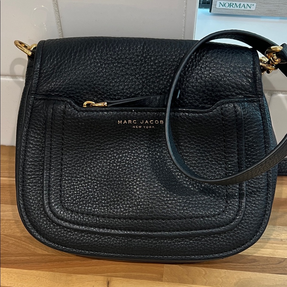 Marc Jacobs Black Pebbled Leather Crossbody Bag